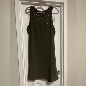 Apt.9 Size XL Army Green Dress with little beads on the front.
